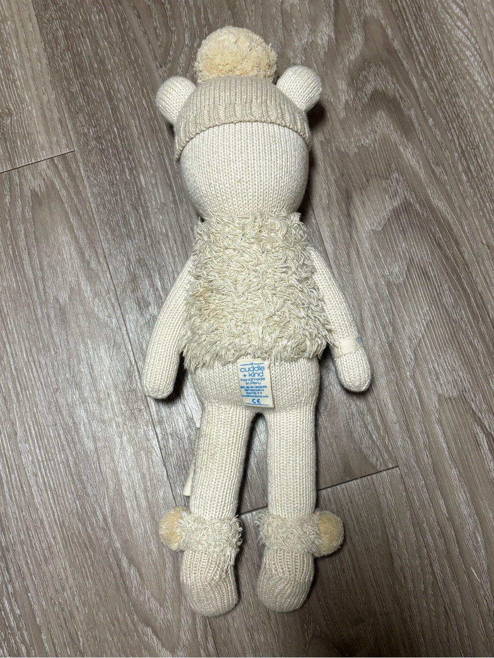 Cuddle + Kind 20” Stella the Polar Bear Cream Colored Knit Baby Nursery Infant - Picture 2 of 4